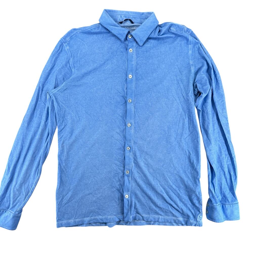 Ploumanac'h Performance Blue Collard Long Sleeve Polo T-Shirt Size XL Italian
